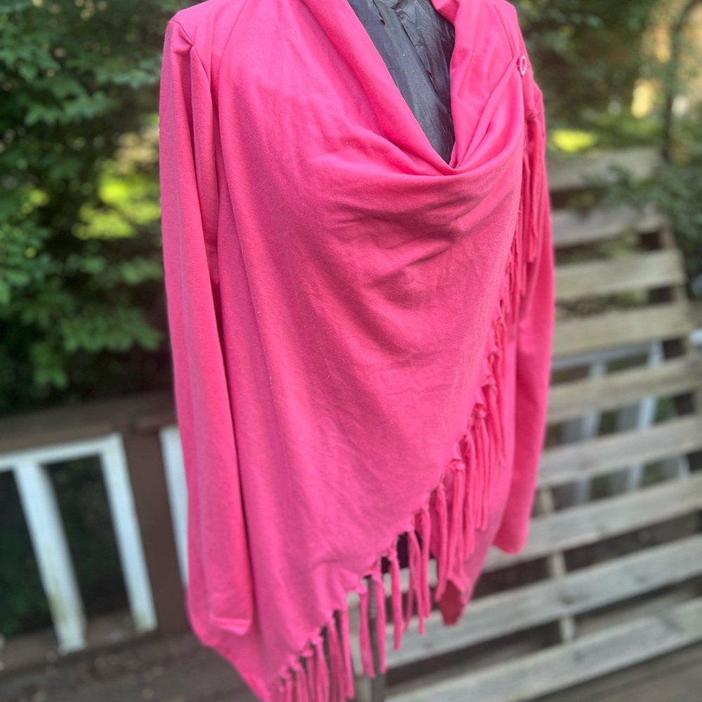 SHEIN Pink Fringe Sweater